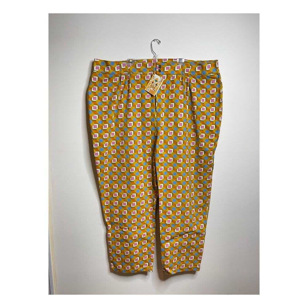 Brand NEW with Tags LUCY YAK retro pattern Addison twill  pants 52R / 5X / 6X